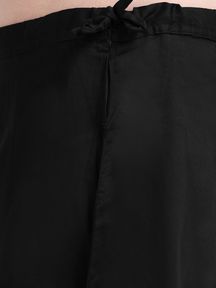 GlamTara Cotton Satin Saree Inskirt · Black