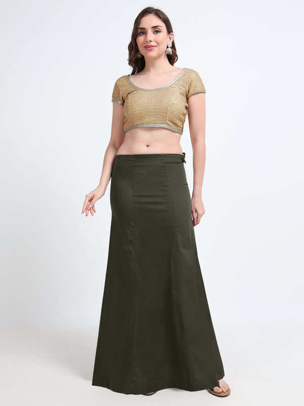 GlamViva Cotton Stretch Inskirt - Olive0095