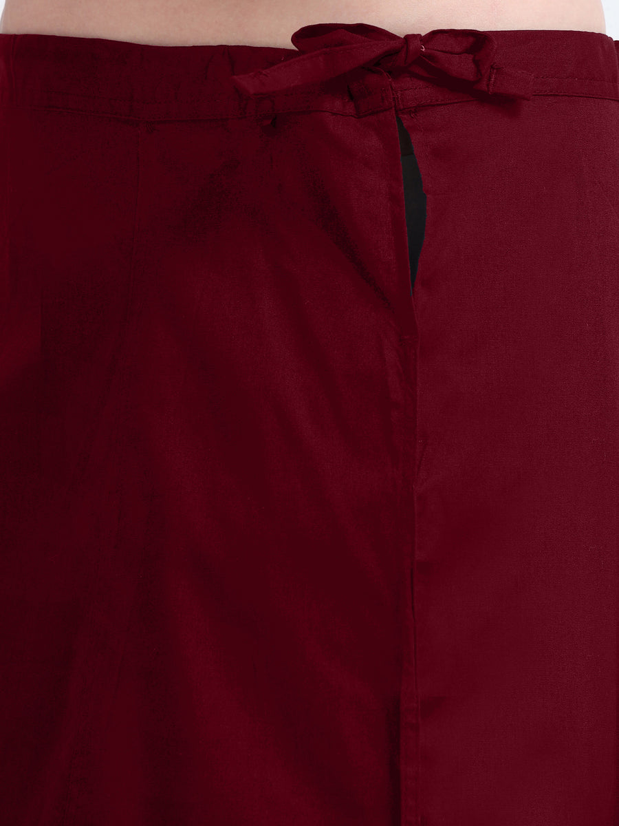 GlamLilly Cotton Saree Inskirt · Dark Red