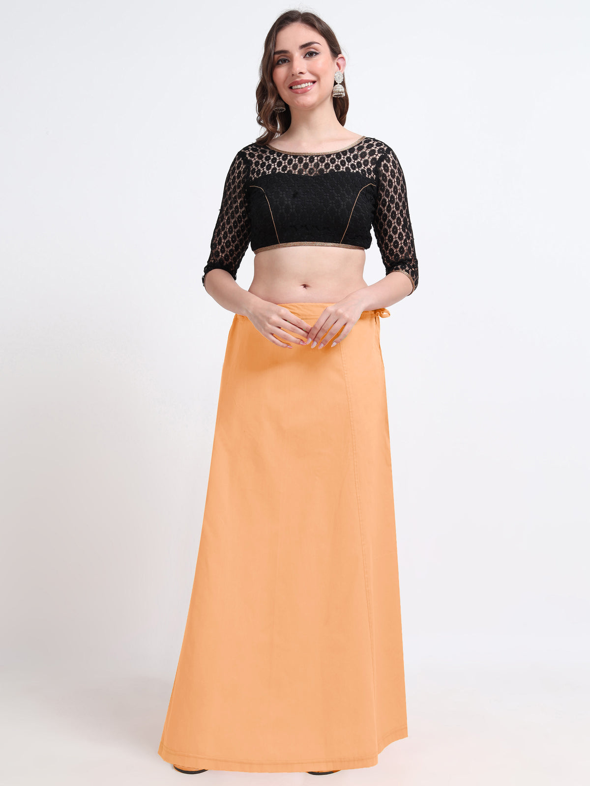 GlamLilly Cotton Saree Inskirt · Sunset Peach