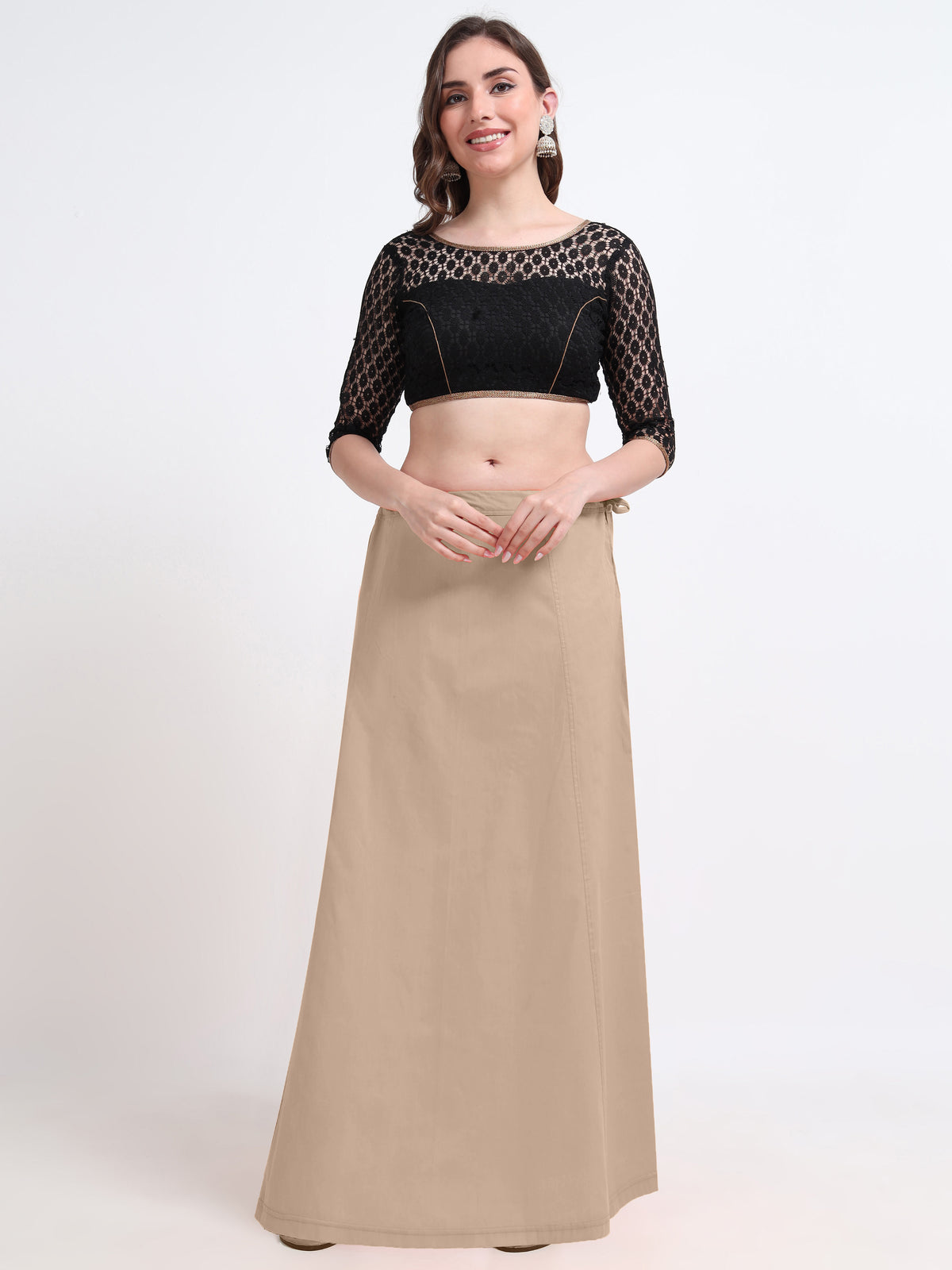 GlamLilly Cotton Saree Inskirt · Champagne