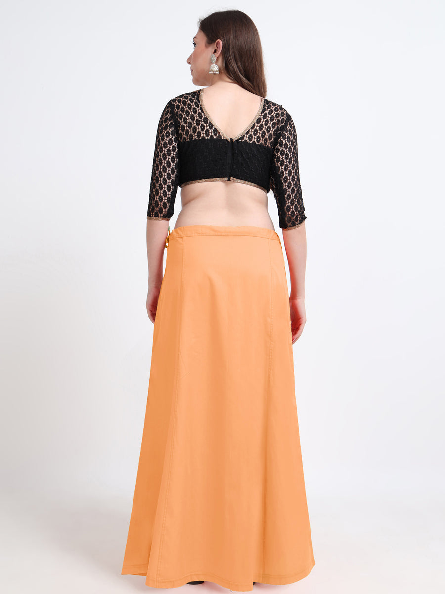 GlamLilly Cotton Saree Inskirt · Sunset Peach