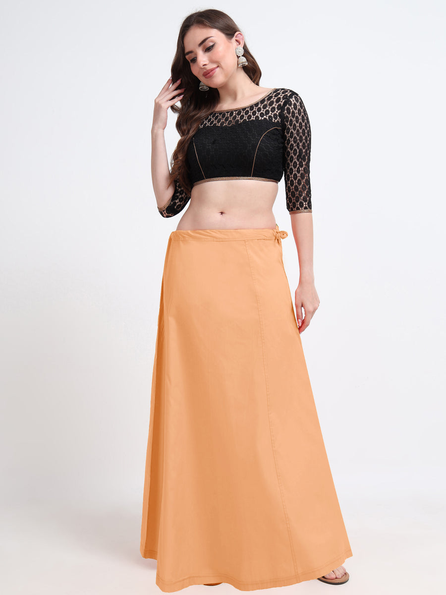 GlamLilly Cotton Saree Inskirt · Sunset Peach
