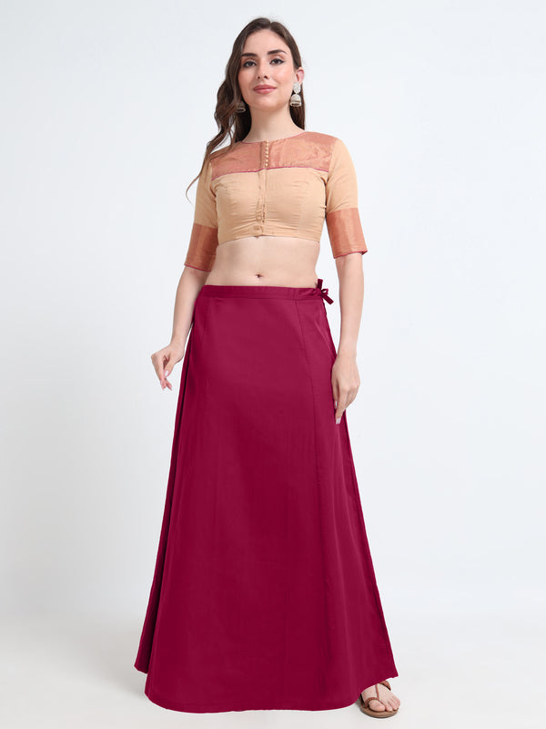 GlamTara Premium 100% Cotton Satin Inskirts - Paprika0040