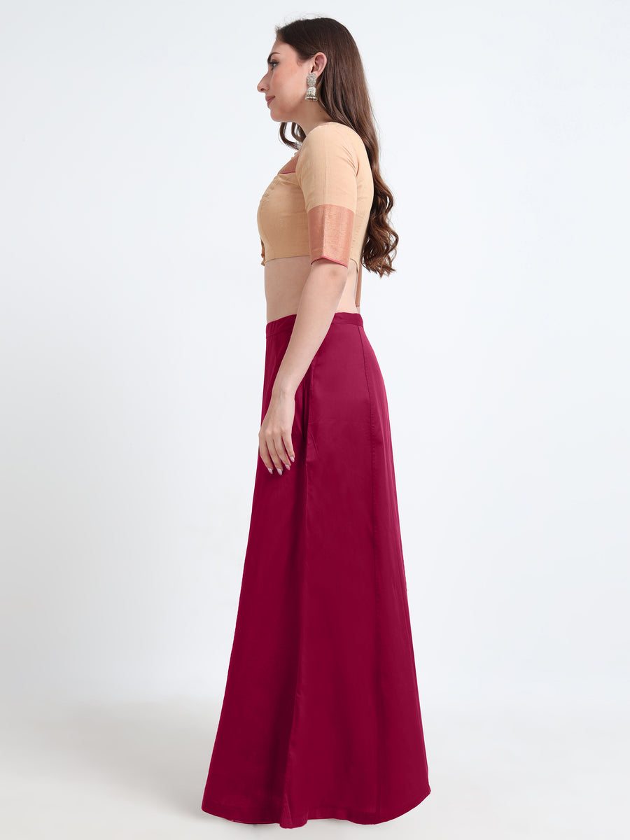 GlamTara Cotton Satin Saree Inskirt · Paprika