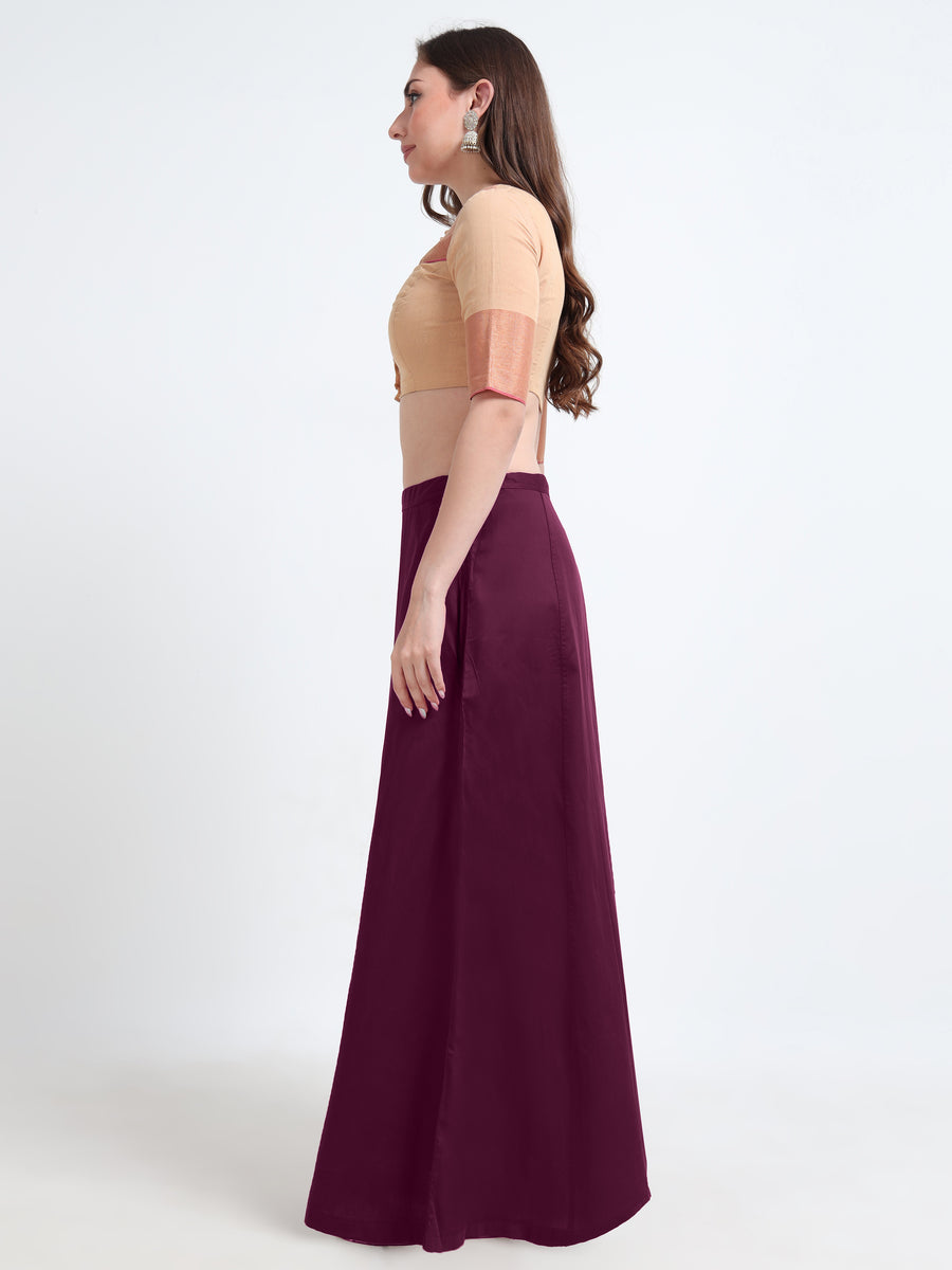 GlamTara Cotton Satin Saree Inskirt · Purple