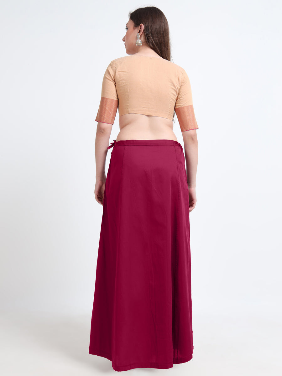GlamTara Cotton Satin Saree Inskirt · Paprika