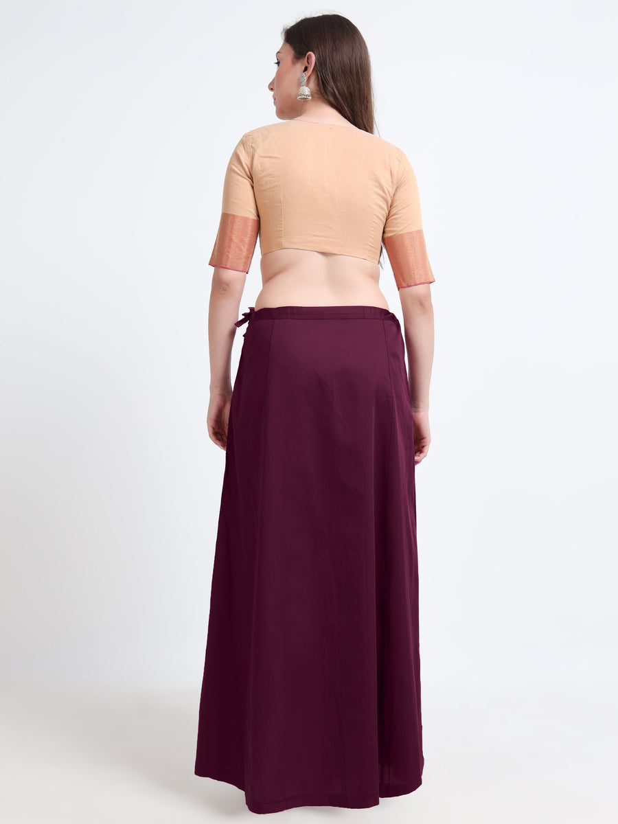 GlamTara Cotton Satin Saree Inskirt · Purple