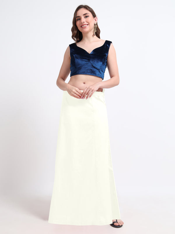 GlamTara Premium 100% Cotton Satin Inskirts - Cream0075