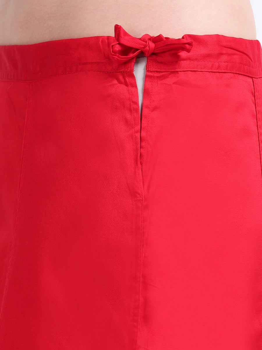 GlamTara Cotton Satin Saree Inskirt · Carmine