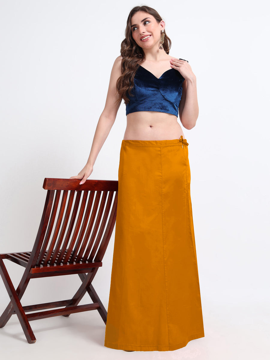 GlamTara Cotton Satin Saree Inskirt · Bourbon