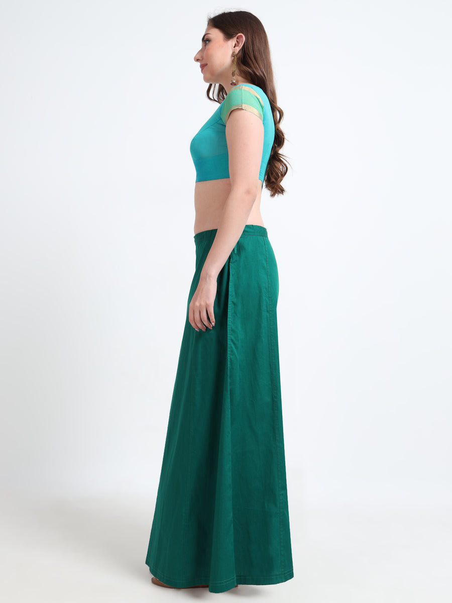 GlamLilly Cotton Saree Inskirt · Green (0335)
