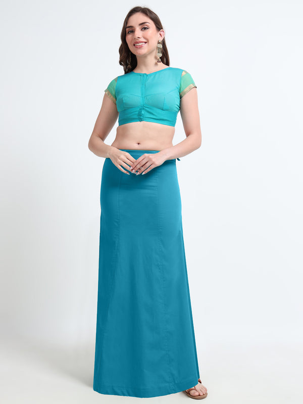 GlamViva Cotton Stretch Inskirt - Til Blue0045