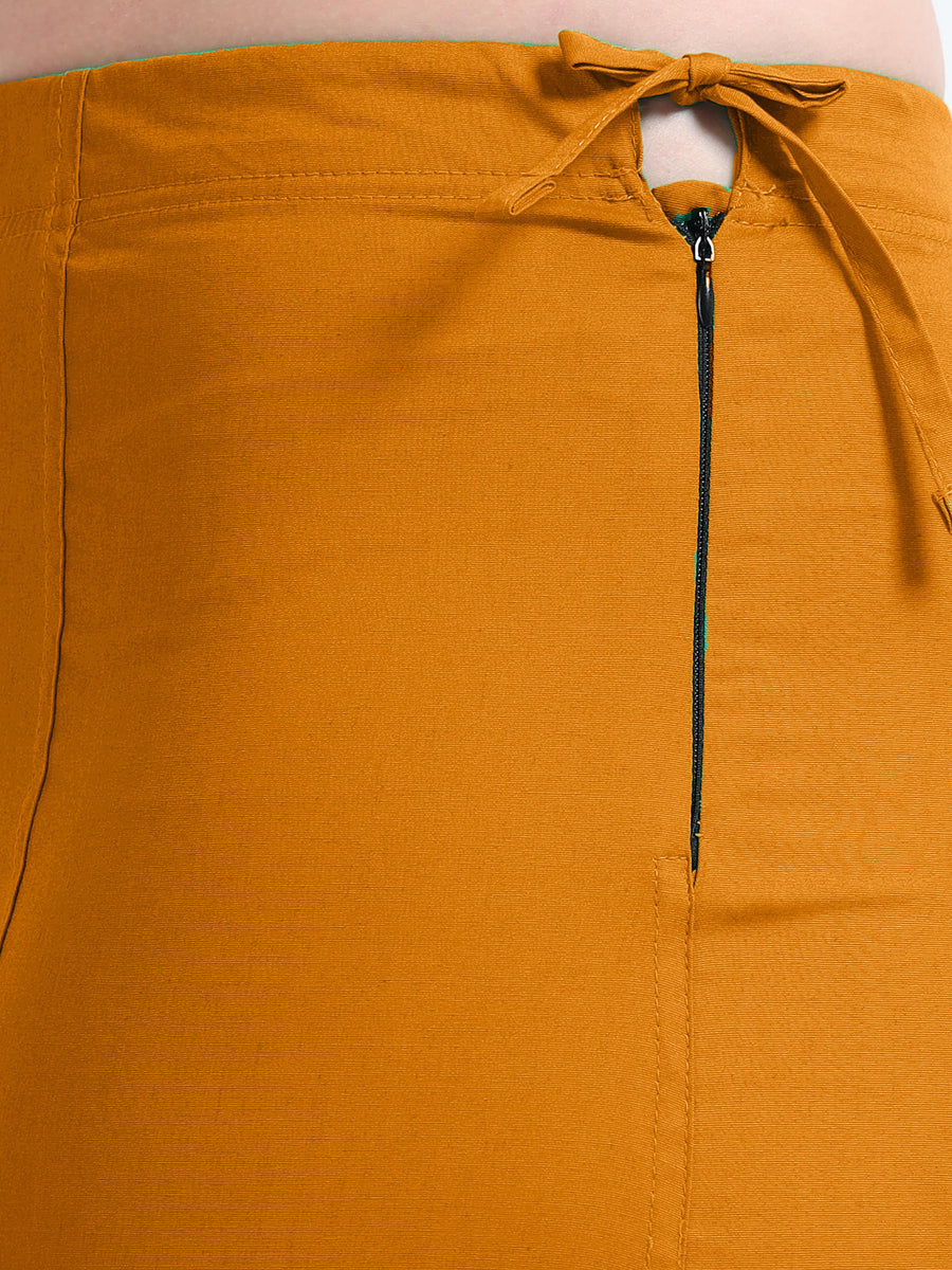 GlamViva Cotton Stretch Saree Inskirt · Mustard