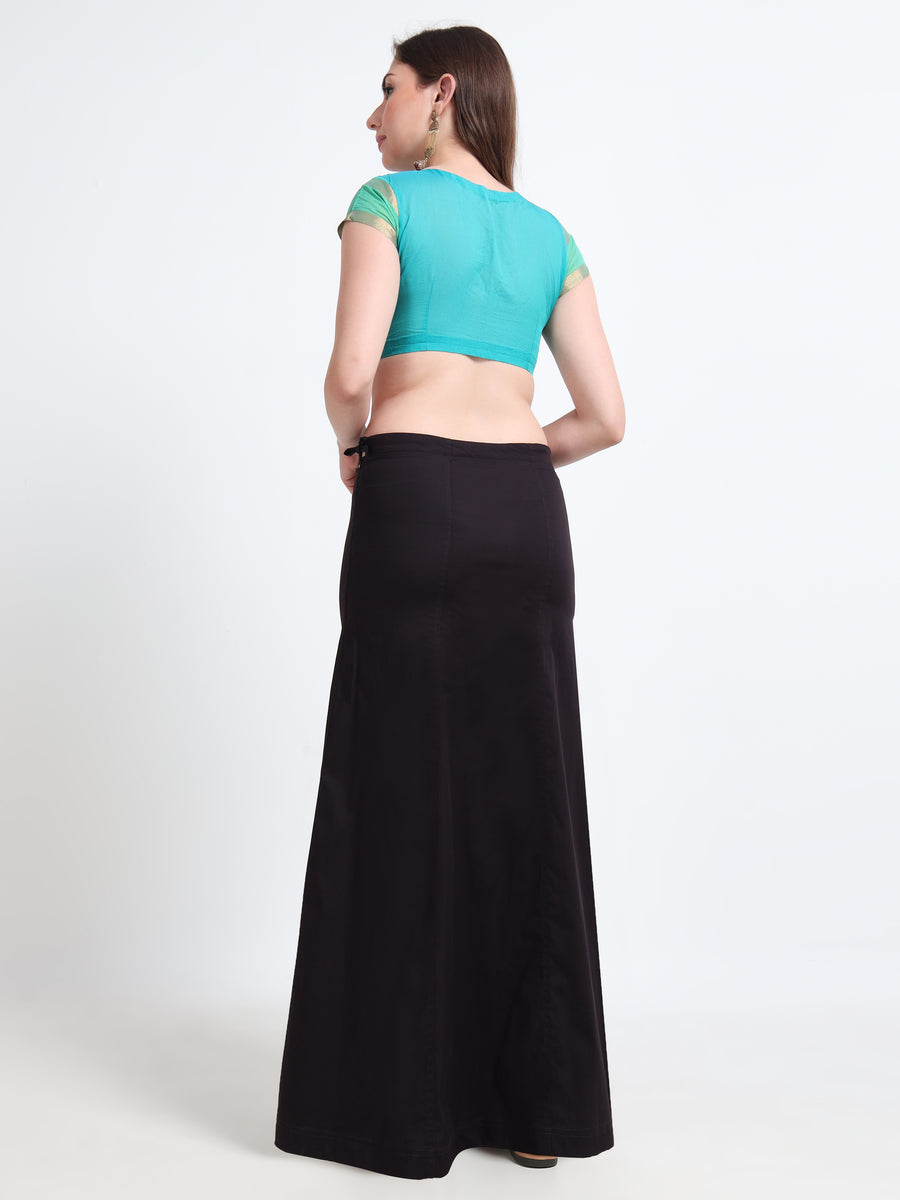 GlamViva Cotton Stretch Saree Inskirt · Black