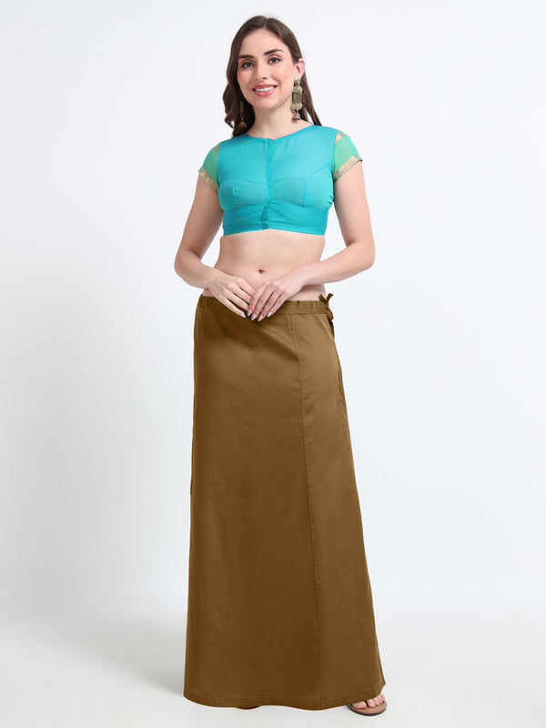GlamTara Premium 100% Cotton Satin Inskirts - TBrown0032