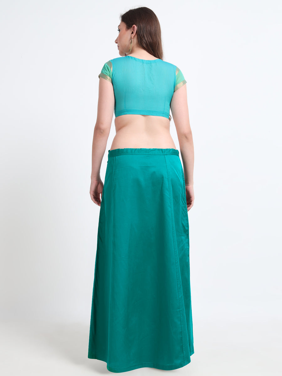 GlamTara Cotton Satin Saree Inskirt · Teal