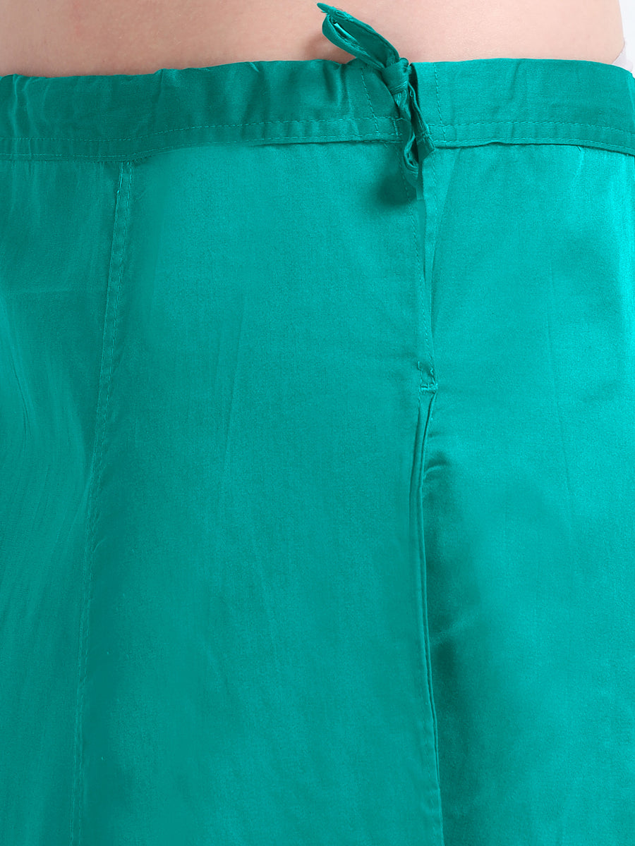 GlamTara Cotton Satin Saree Inskirt · Teal