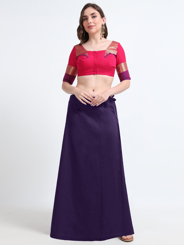 GlamTara Premium 100% Cotton Satin Inskirts - Violet0029