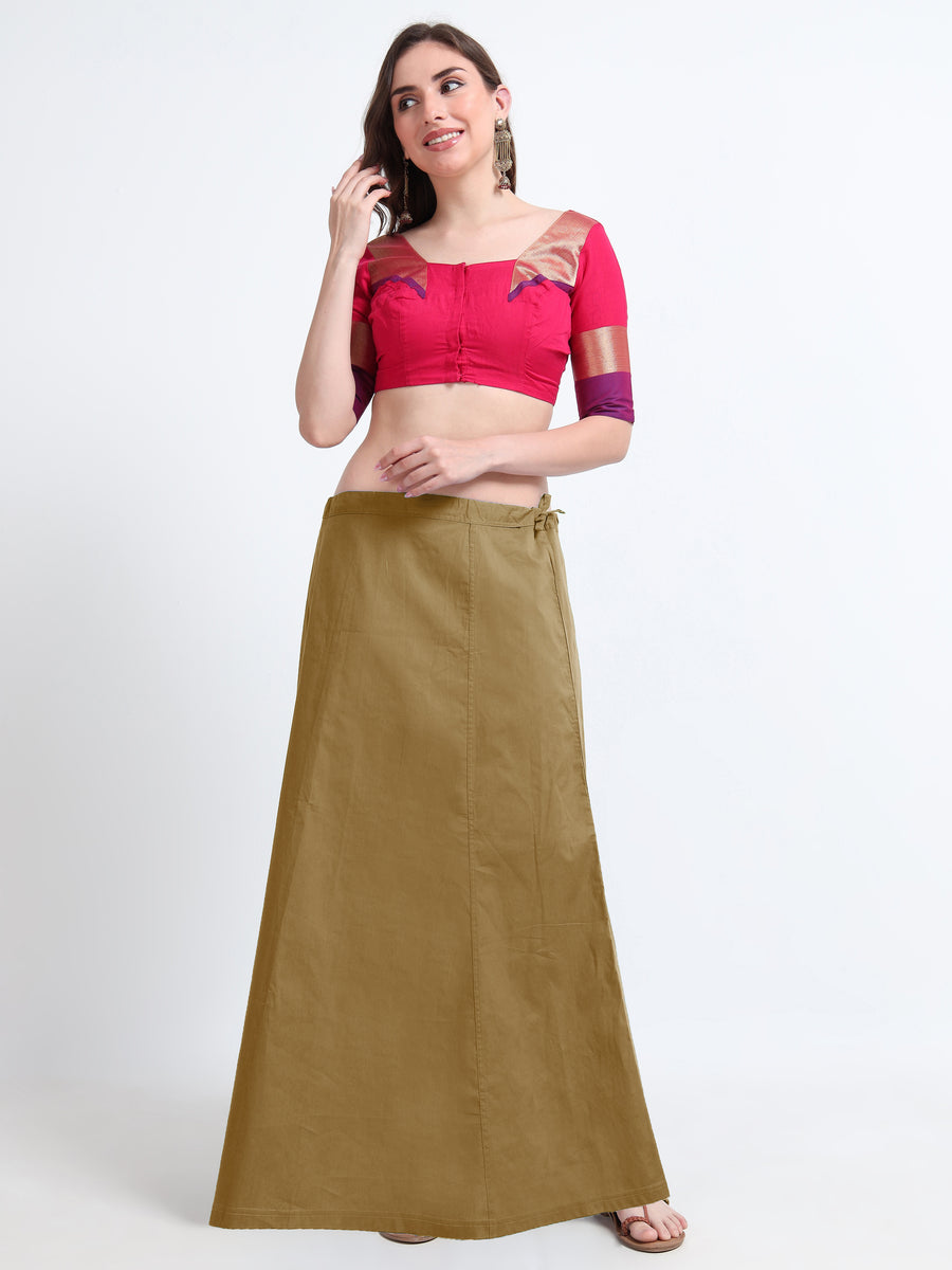 GlamLilly Cotton Saree Inskirt · Amber Gold