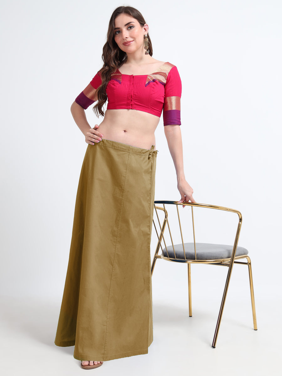 GlamLilly Cotton Saree Inskirt · Amber Gold