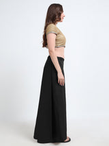GlamTara Cotton Satin Saree Inskirt · Black