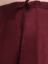 GlamTara Cotton Satin Saree Inskirt · Maroon