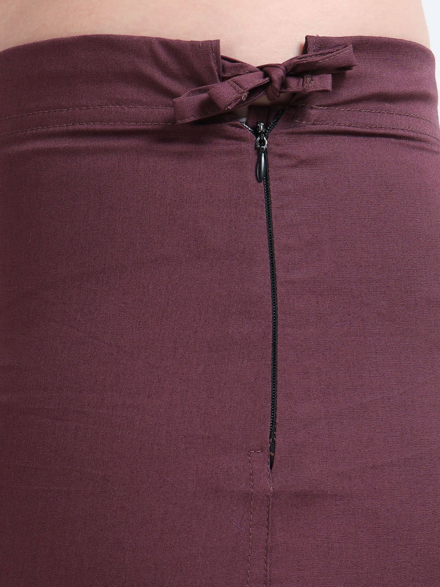 GlamViva Cotton Stretch Saree Inskirt · Dark Wine