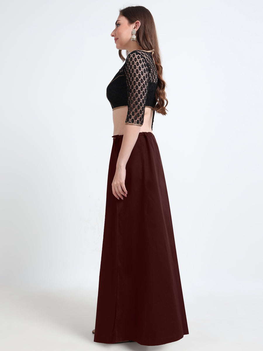 GlamLilly Cotton Saree Inskirt · Burgundy