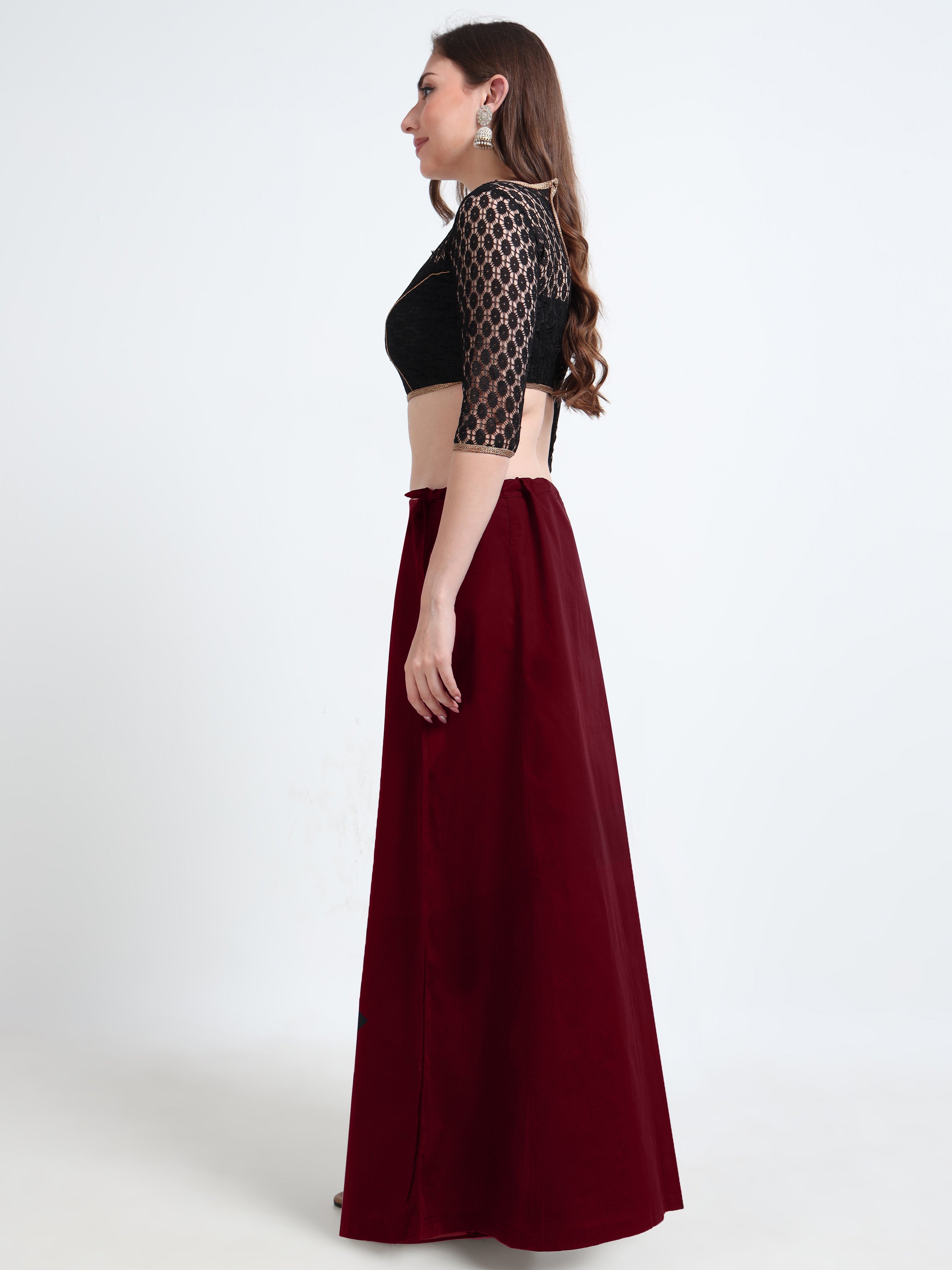 GlamLilly 100% Cotton Inskirt - DKRed3019