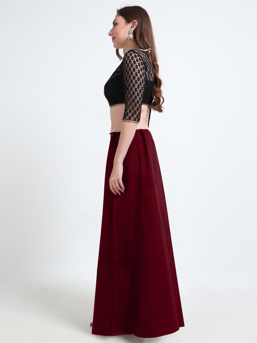 GlamLilly Cotton Saree Inskirt · Dark Red