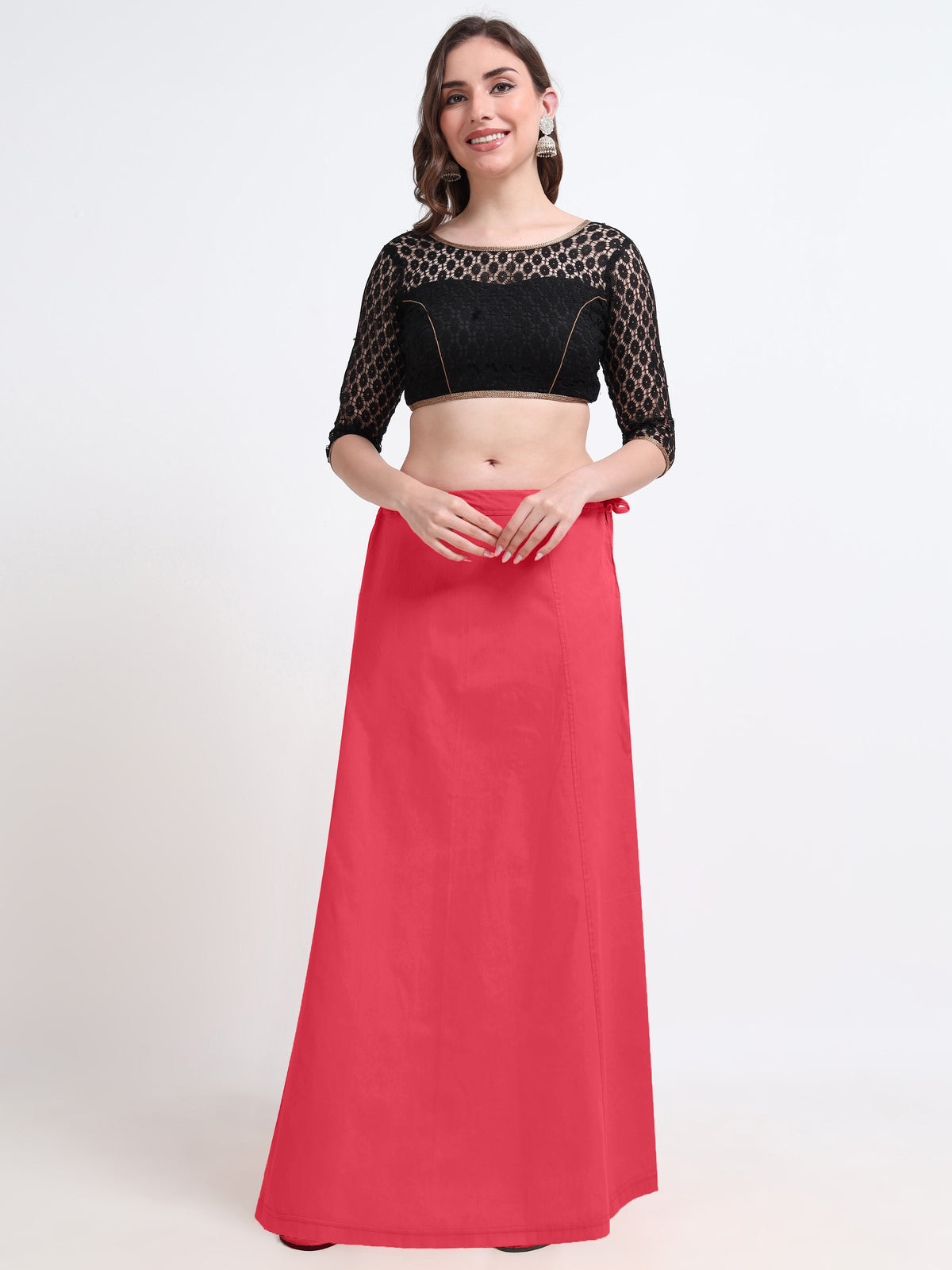 GlamLilly Cotton Saree Inskirt · Carmine