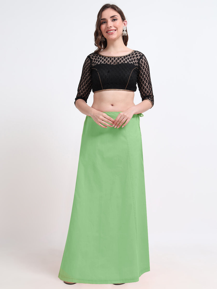 GlamLilly Cotton Saree Inskirt · Jade Lime