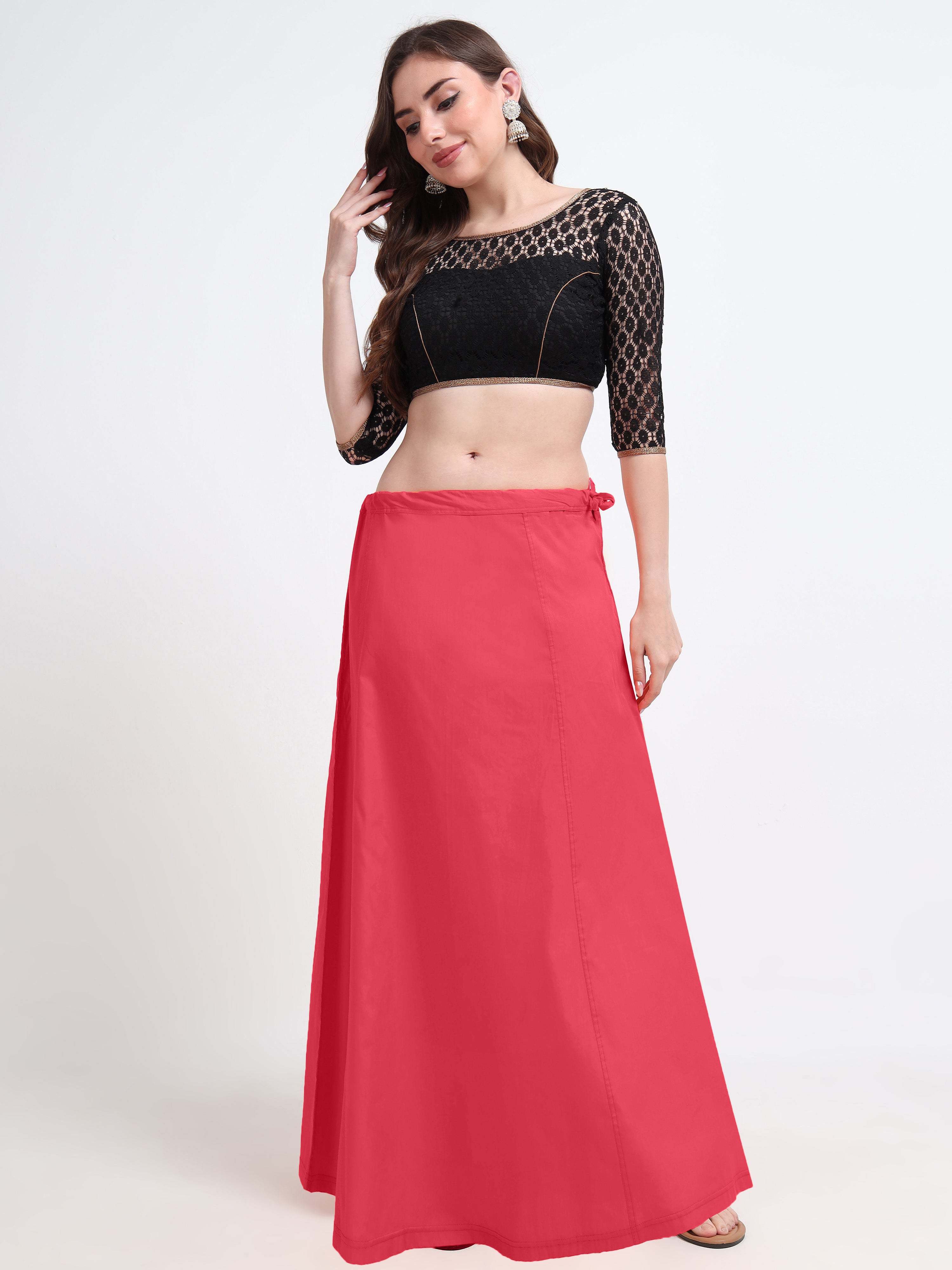 GlamLilly 100% Cotton Inskirt - Carmine0838