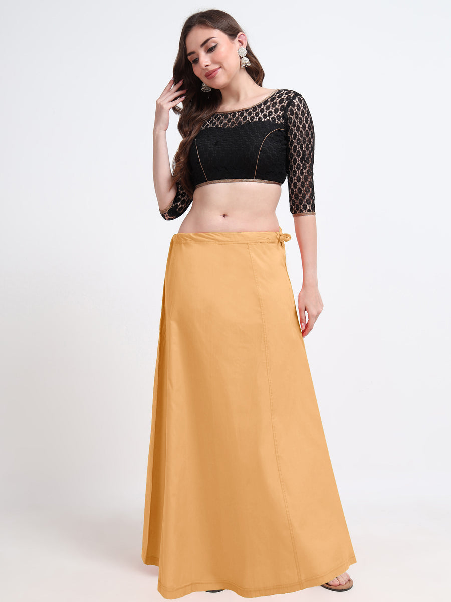 GlamLilly Cotton Saree Inskirt · Sunset Gold