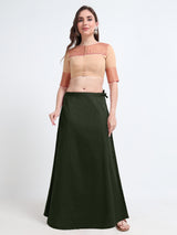 GlamTara Cotton Satin Saree Inskirt · Forest Green