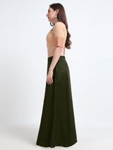 GlamTara Cotton Satin Saree Inskirt · Olive