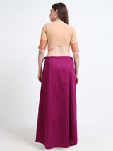 GlamTara Cotton Satin Saree Inskirt · Plum