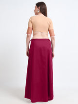 GlamTara Cotton Satin Saree Inskirt · Paprika