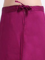 GlamTara Cotton Satin Saree Inskirt · Plum