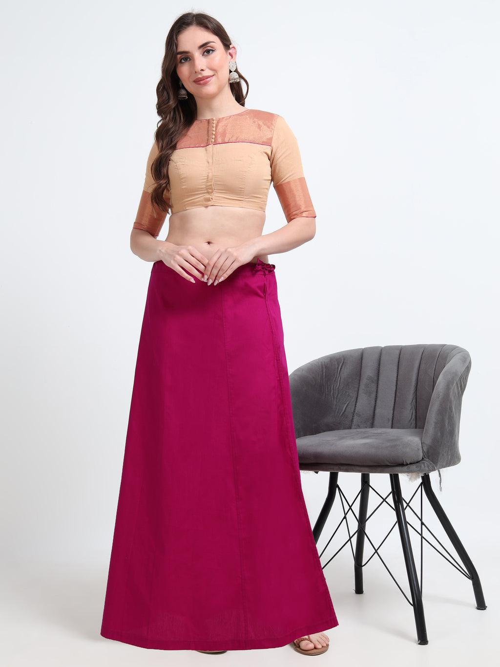 GlamLilly 100% Cotton Inskirt - Deep Orchid0025