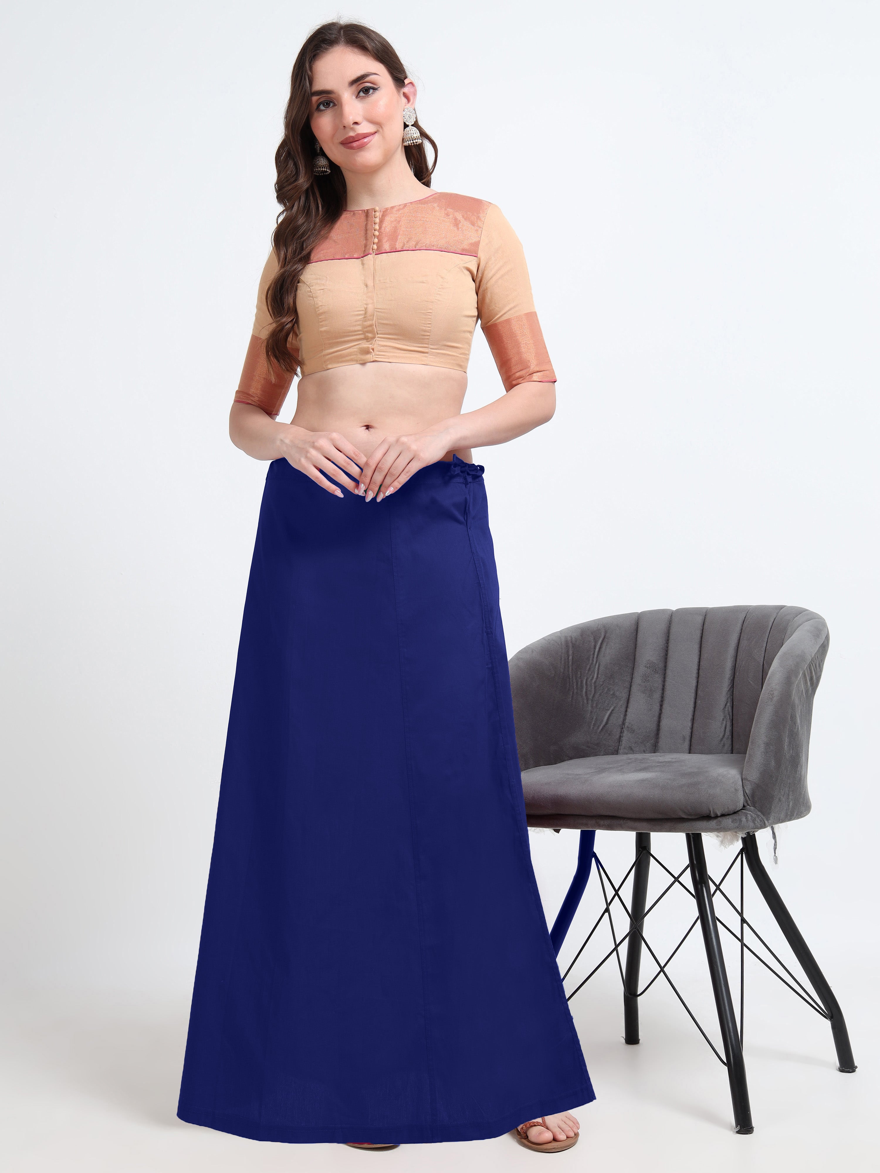 GlamLilly 100% Cotton Inskirt - Mazarine Blue0014