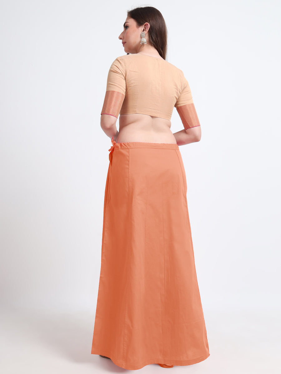 GlamLilly Cotton Saree Inskirt · Coral Rose