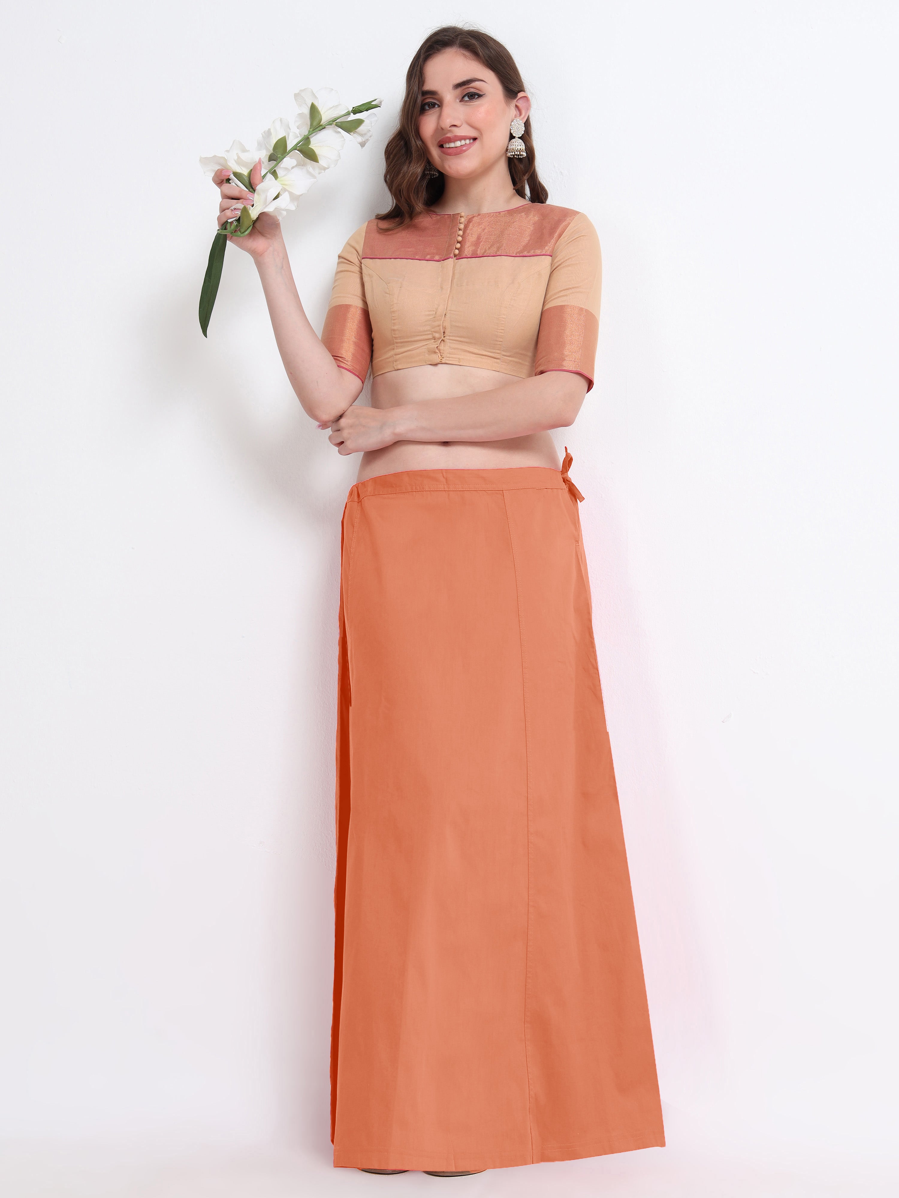 GlamLilly 100% Cotton Inskirt - CoralRose1345