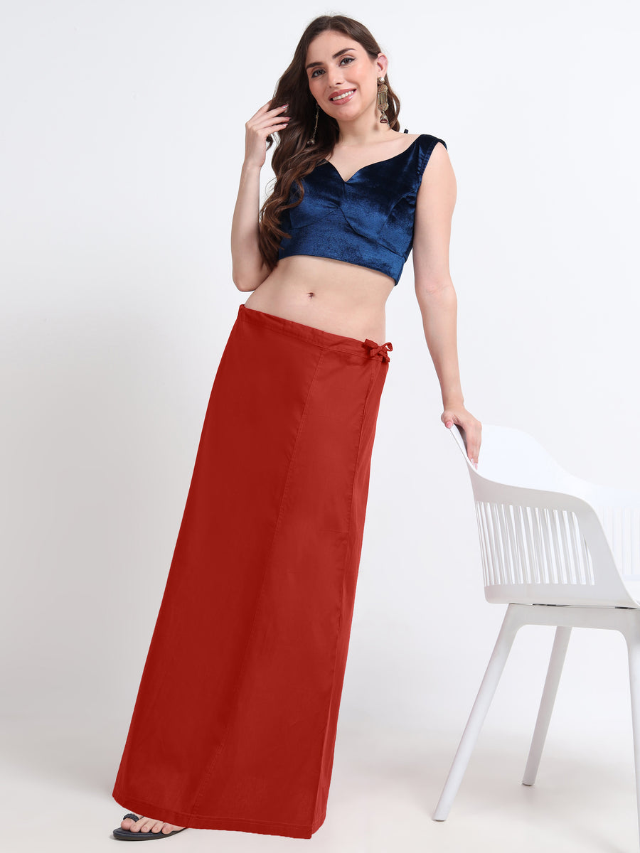 GlamLilly Cotton Saree Inskirt · Paprika
