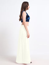 GlamTara Cotton Satin Saree Inskirt · Cream