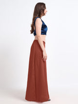 GlamTara Cotton Satin Saree Inskirt · Brick Red