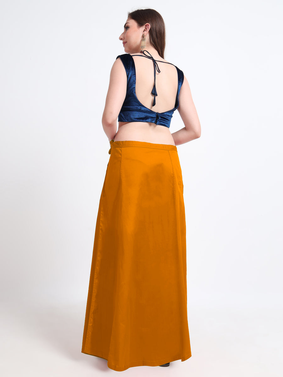 GlamTara Cotton Satin Saree Inskirt · Bourbon