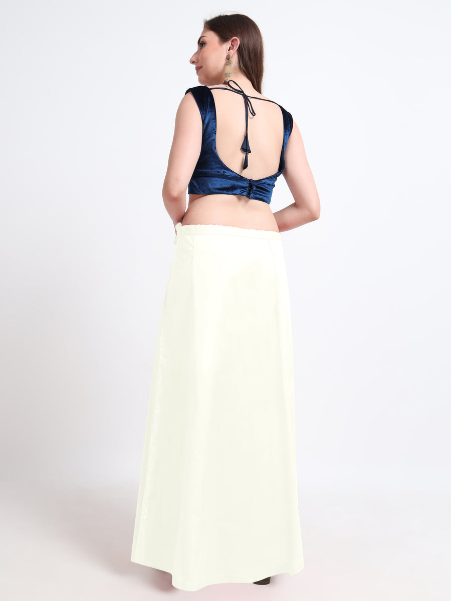 GlamTara Cotton Satin Saree Inskirt · Cream