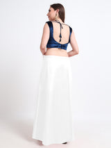 GlamTara Cotton Satin Saree Inskirt · White